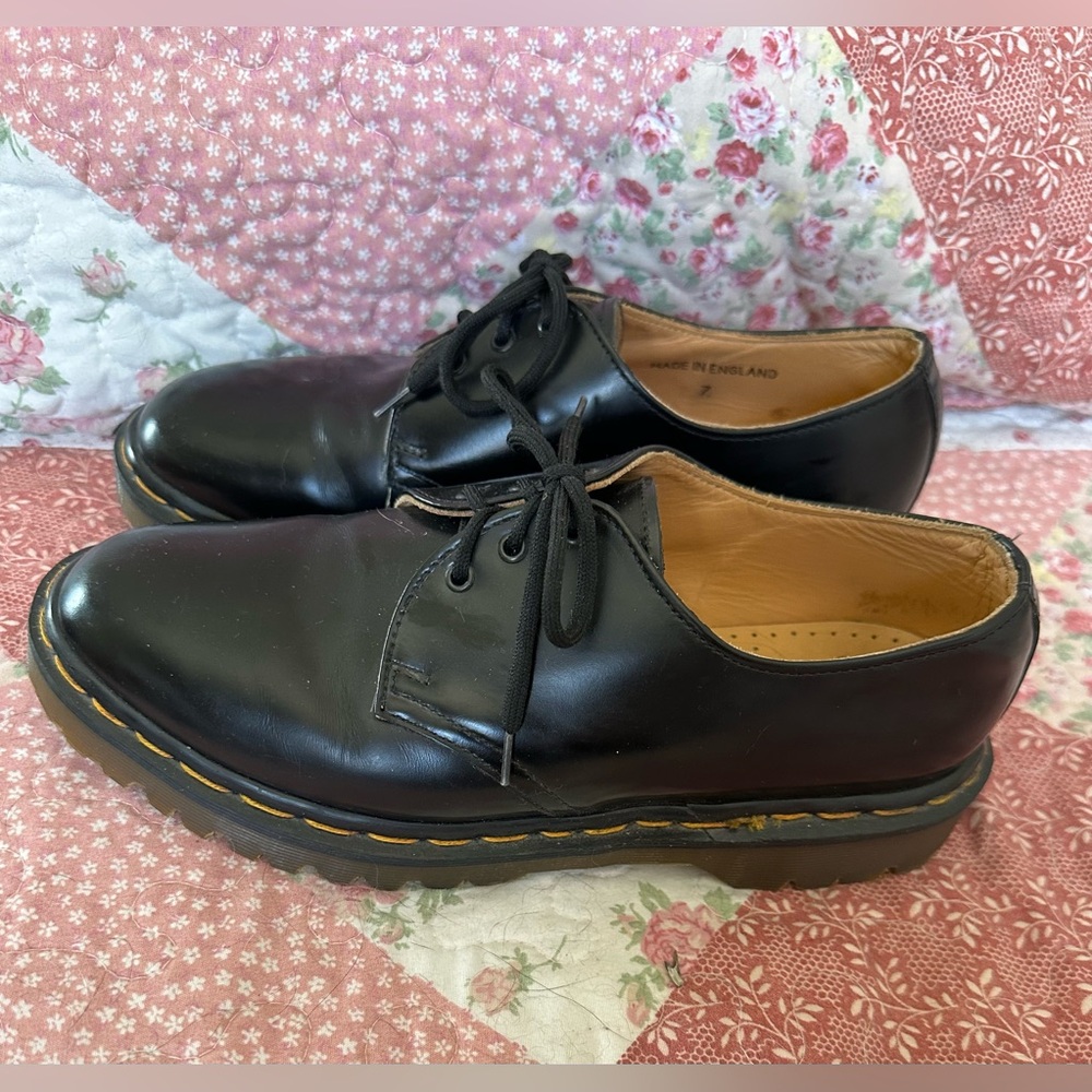 Dr. Martens Black Leather 3-Eye Derby Shoes